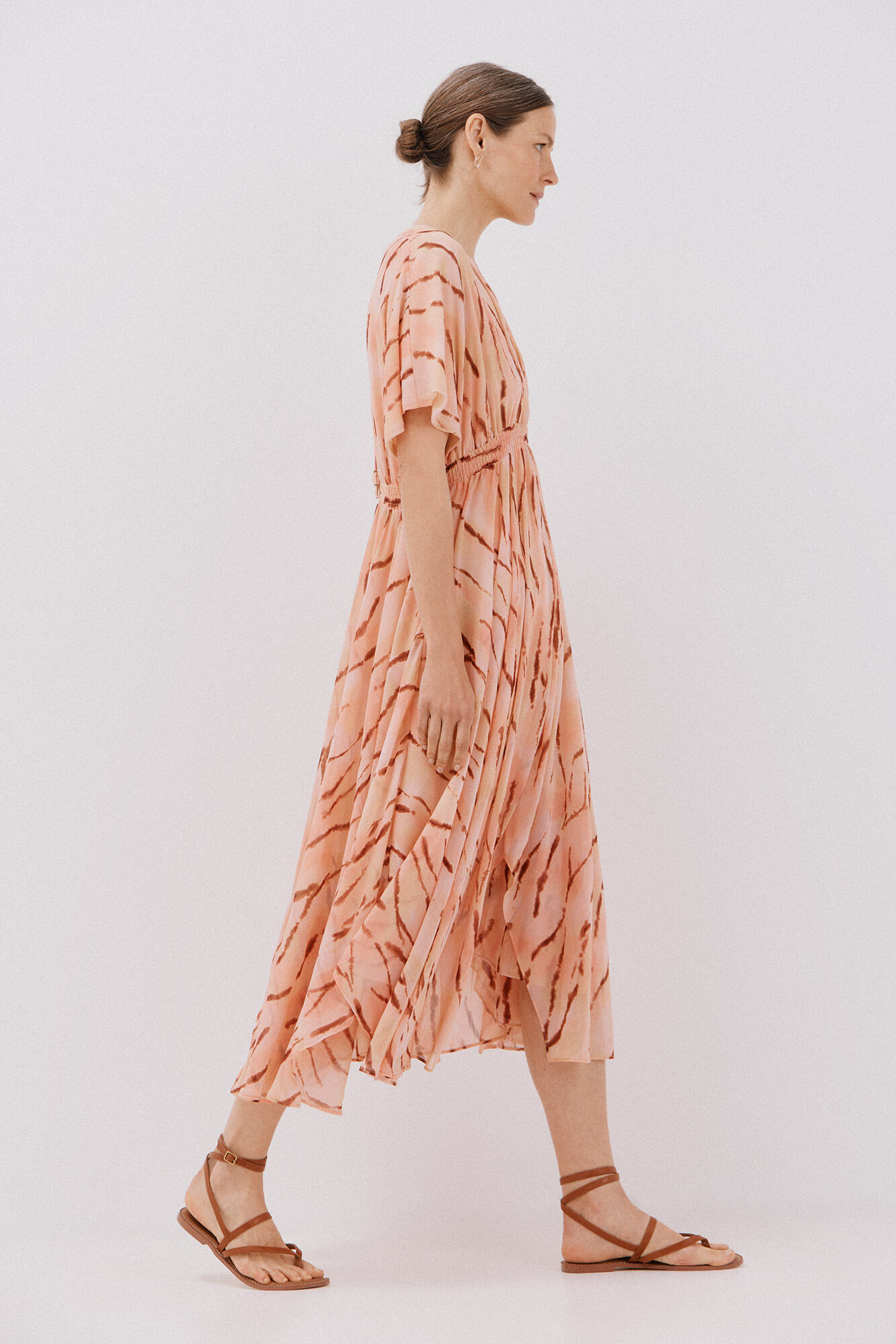 Cortefiel Vestido largo estampado fluido