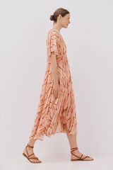 Cortefiel Vestido largo estampado fluido Multicolor