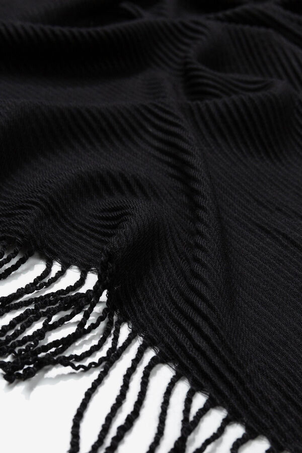 Vilanova Manta rectangular plisada Negro