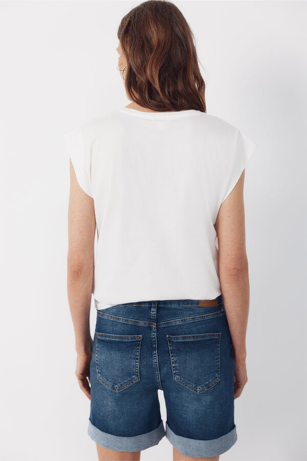 Cortefiel Camiseta estampada Blanco