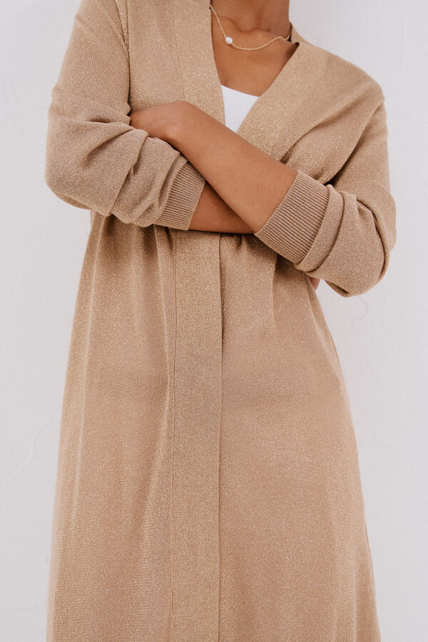 Cortefiel Chaqueta larga lurex Dorado