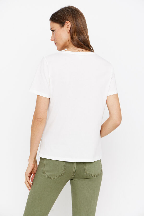 Cortefiel Camiseta estampada Blanco