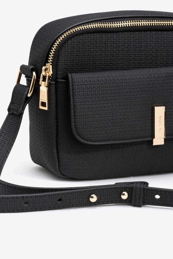 Vilanova Mala de tiracolo texturizada Preto