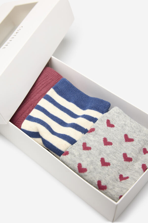 Cortefiel Pack calcetines largos corazones Beige