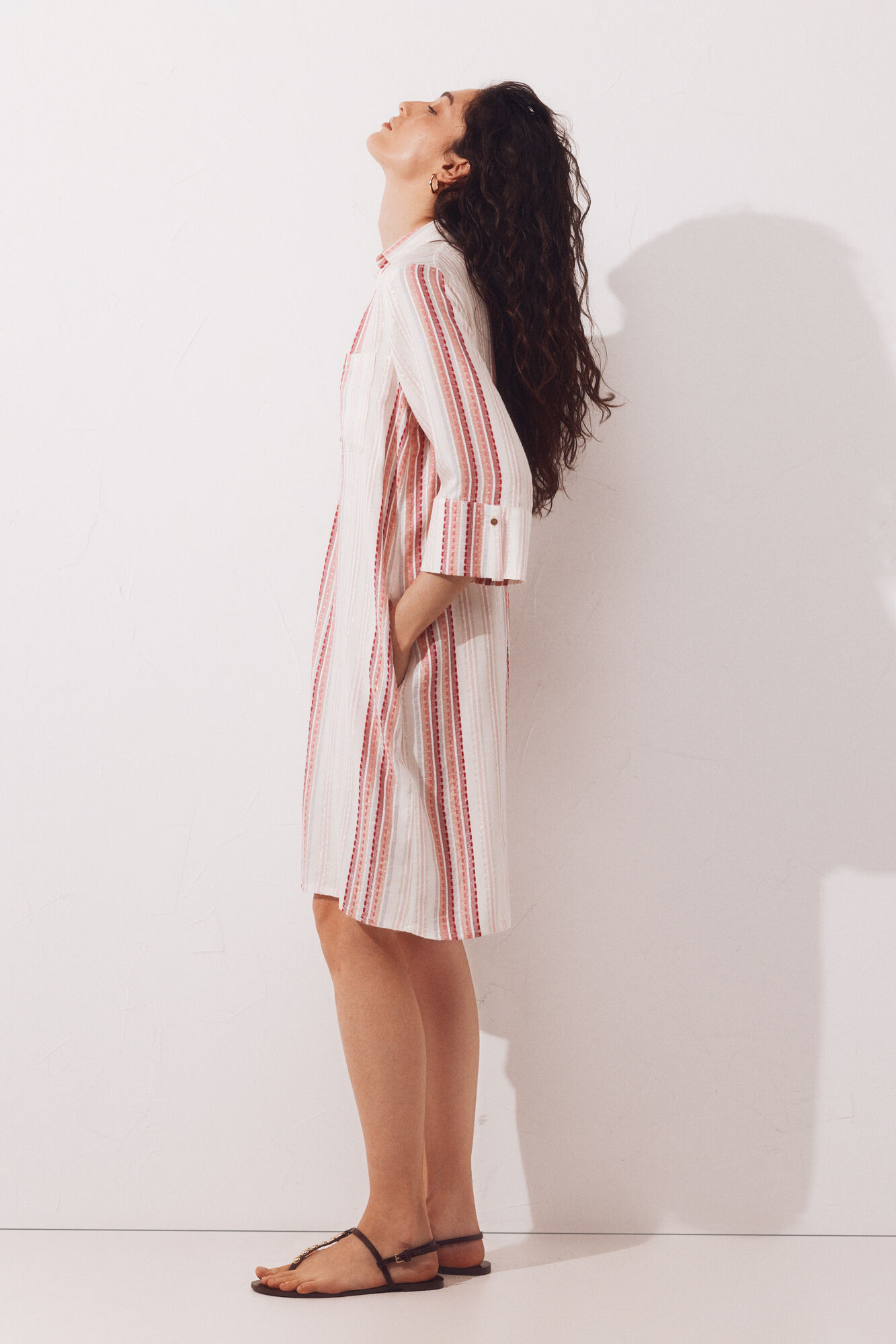 Cortefiel Caftan tipo camisa em lurex