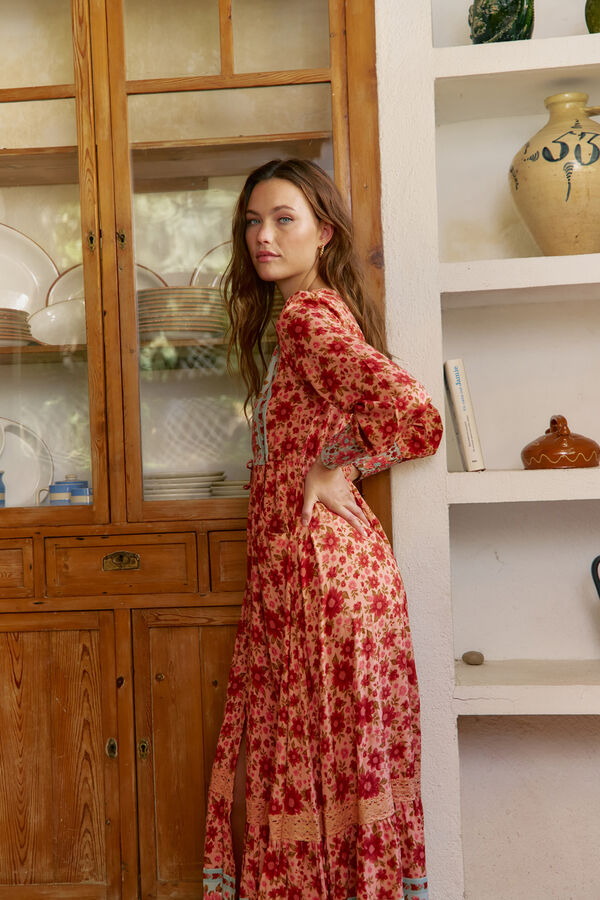 Jaase Vestido longo estampado Arlo da Lilliana Laranja