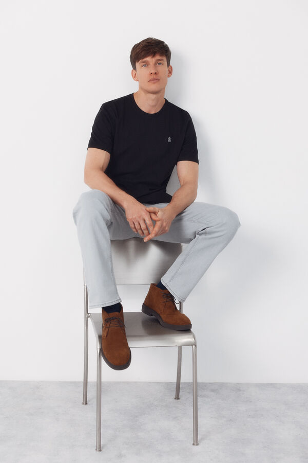 Cortefiel Camiseta b&aacute;sica Negro