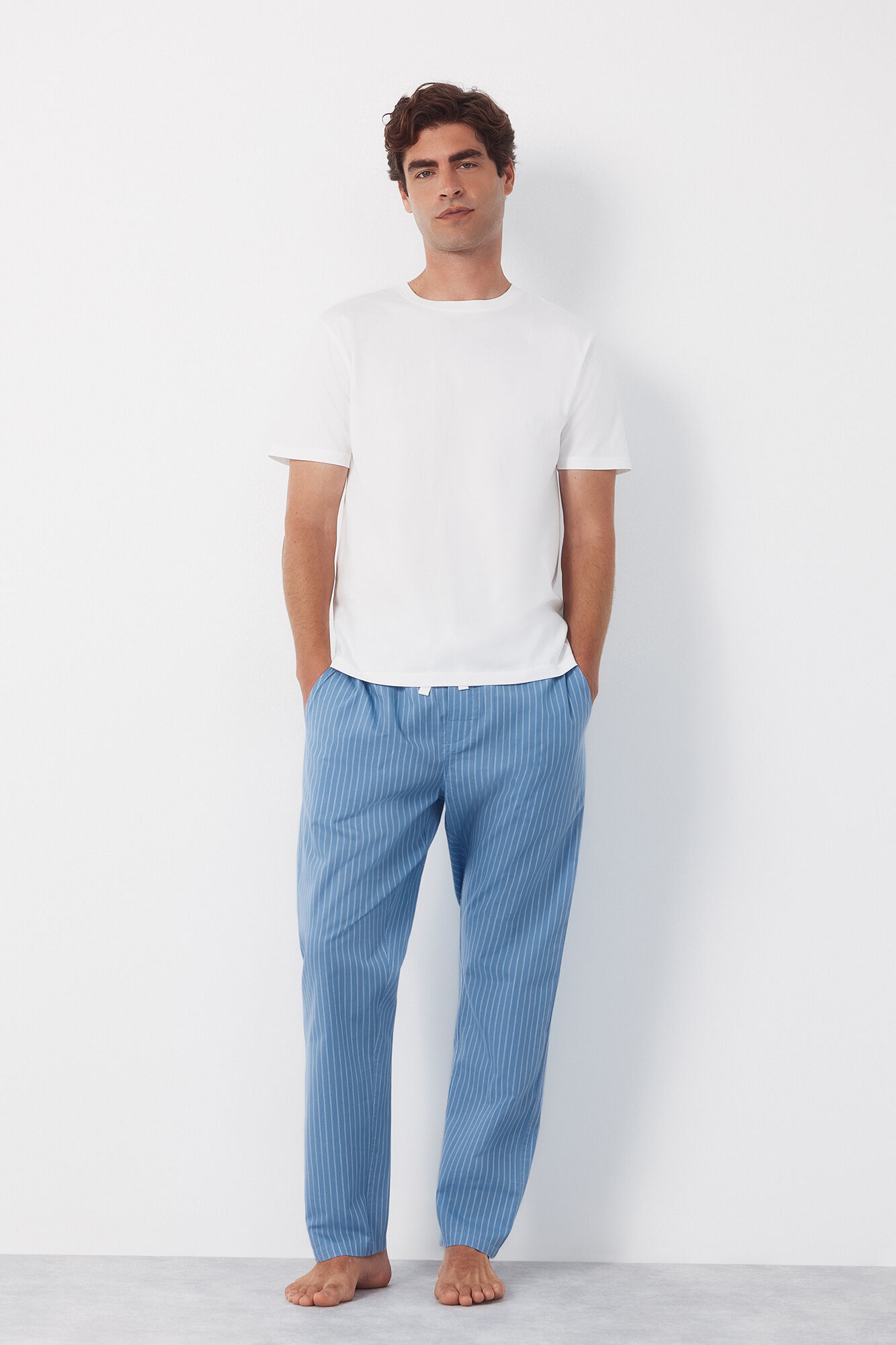 Cortefiel Set de pijama punto y tela