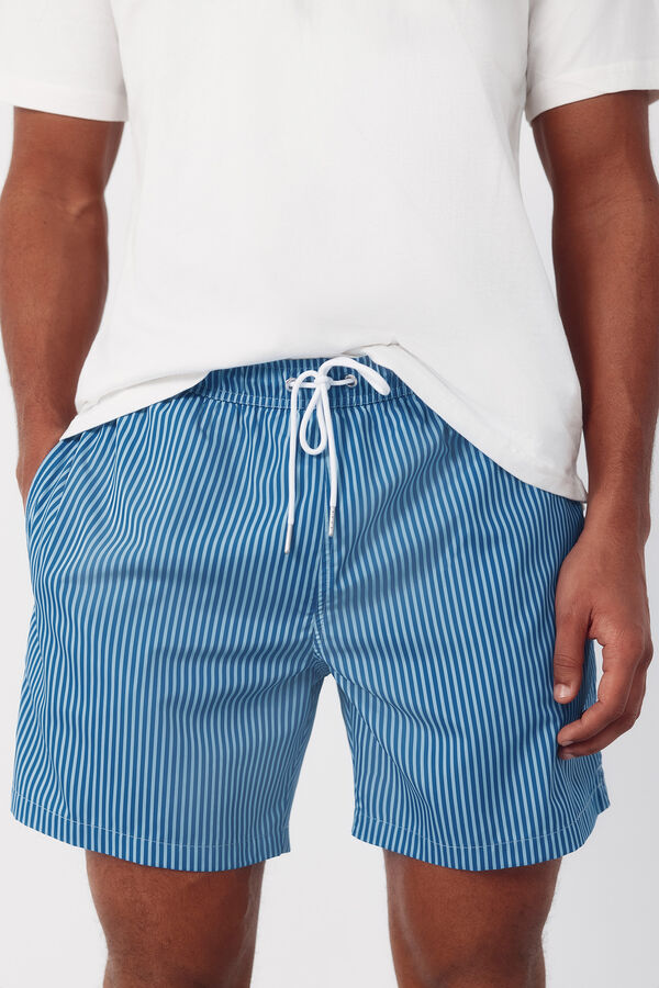 Cortefiel Striped print swimwear Navy