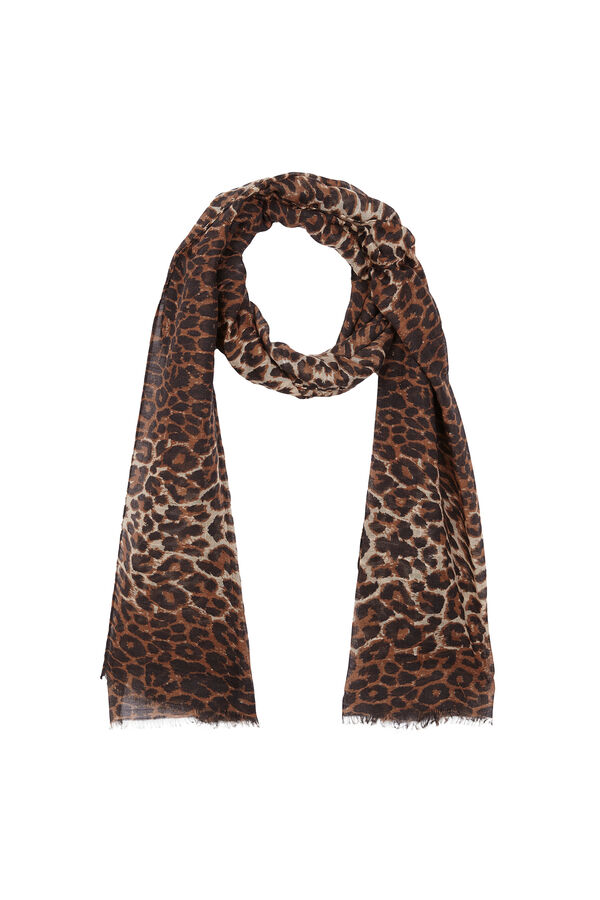 Cortefiel Fular leopardo Estampado marr&oacute;n