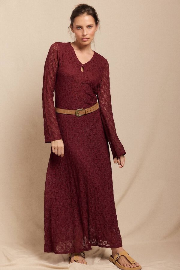 Slowlove Vestido encaje manga larga Garnet