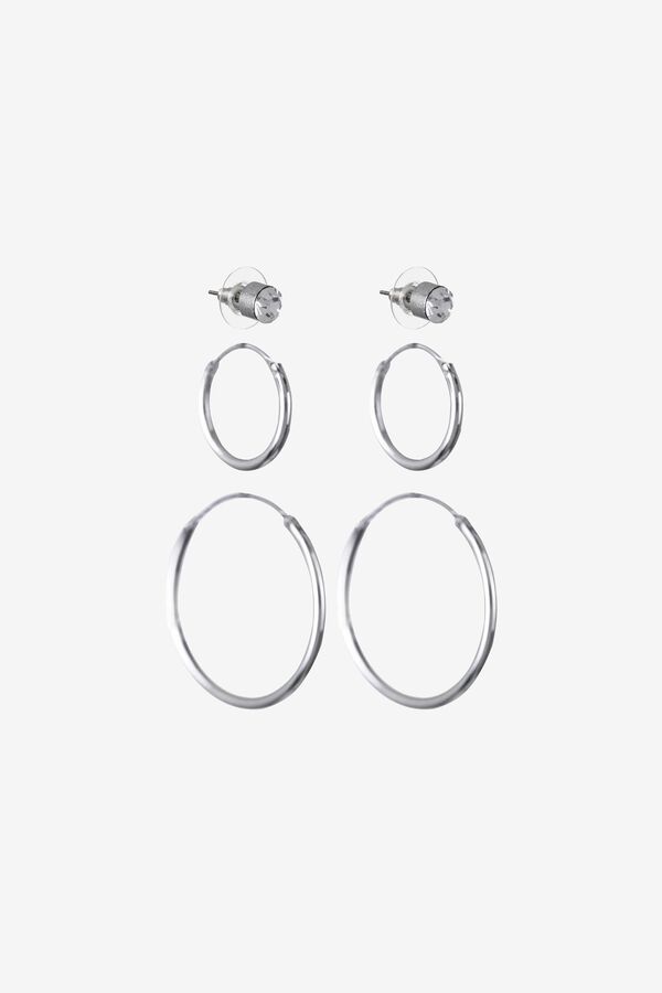 Vilanova Pack de tres pares de pendientes Gris