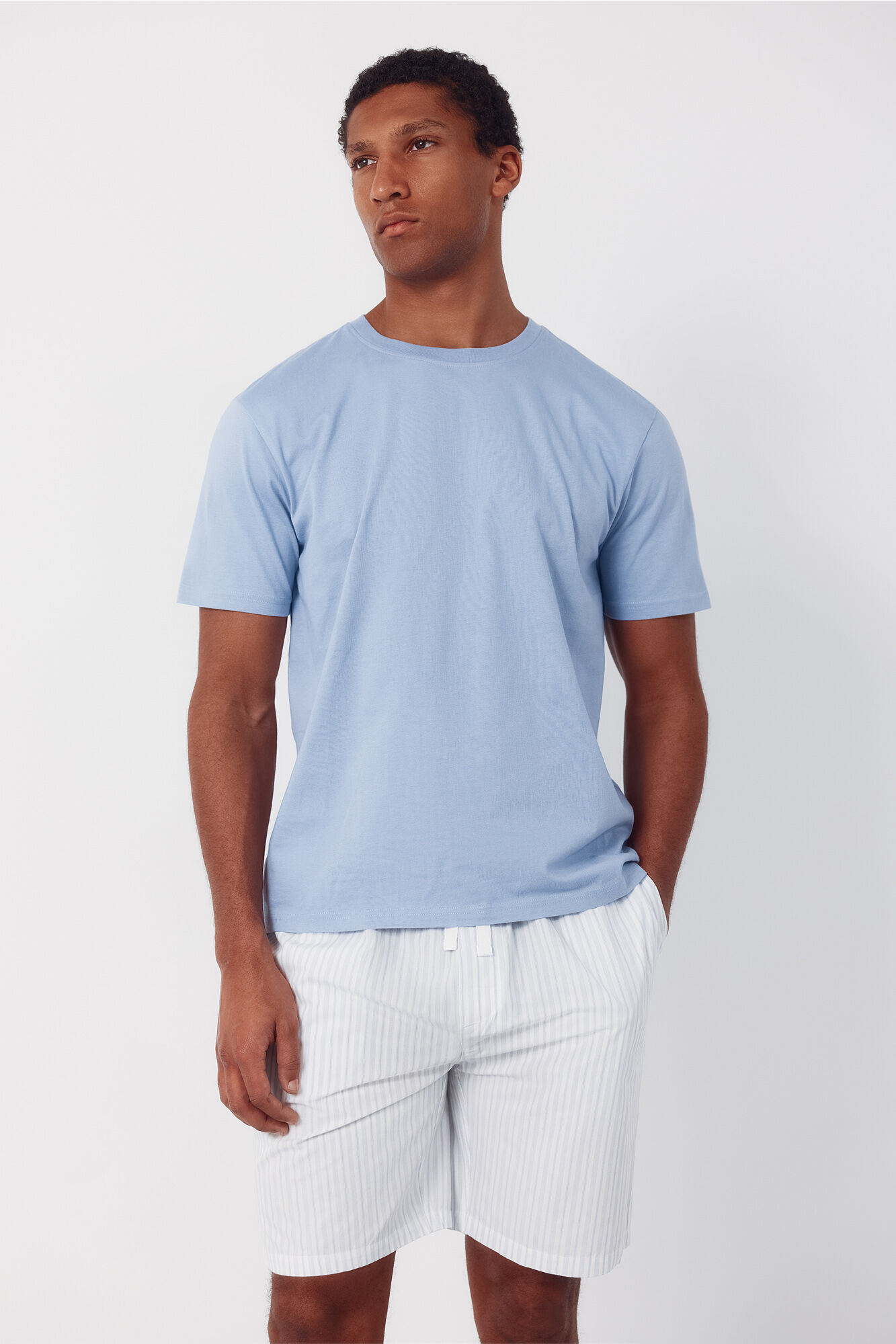 Cortefiel Set de pijama punto y tela