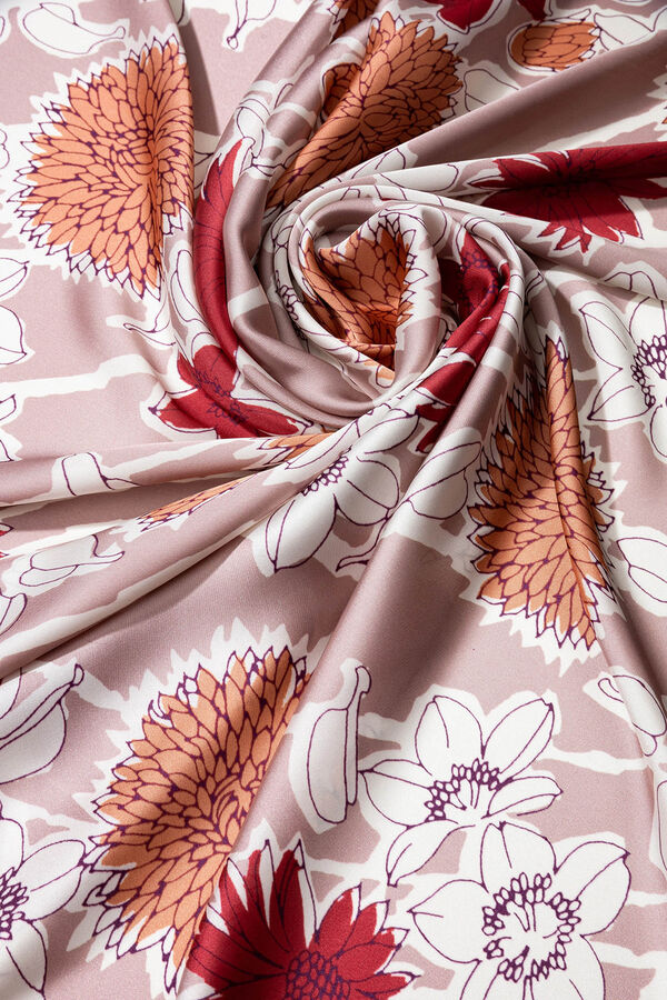 Vilanova Pa&ntilde;uelo Satinado Estampado Floral Rosa