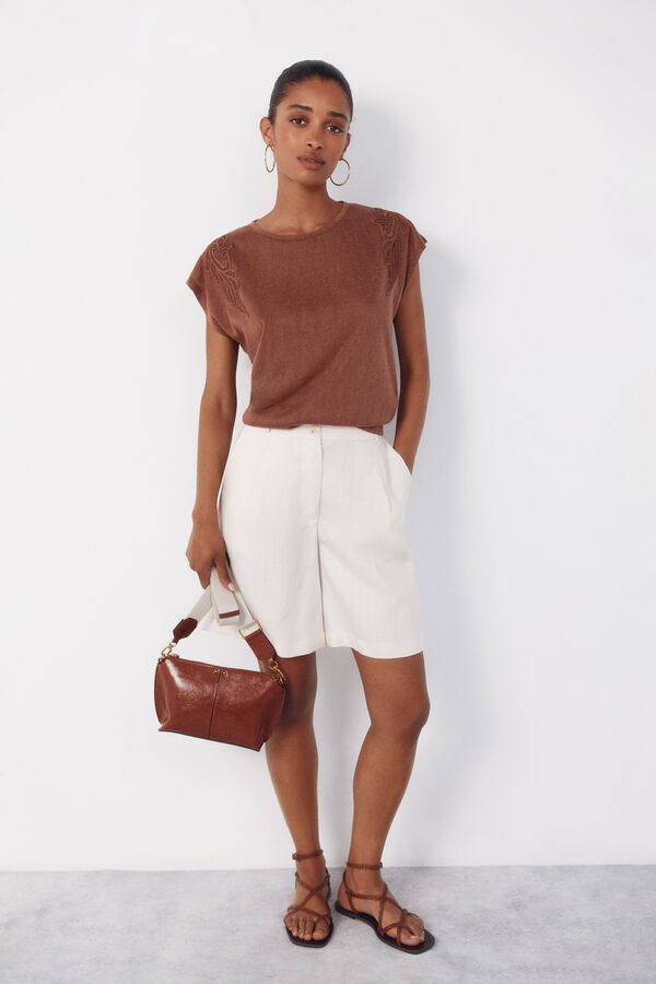 Cortefiel Double- handle shoulder bag Orange