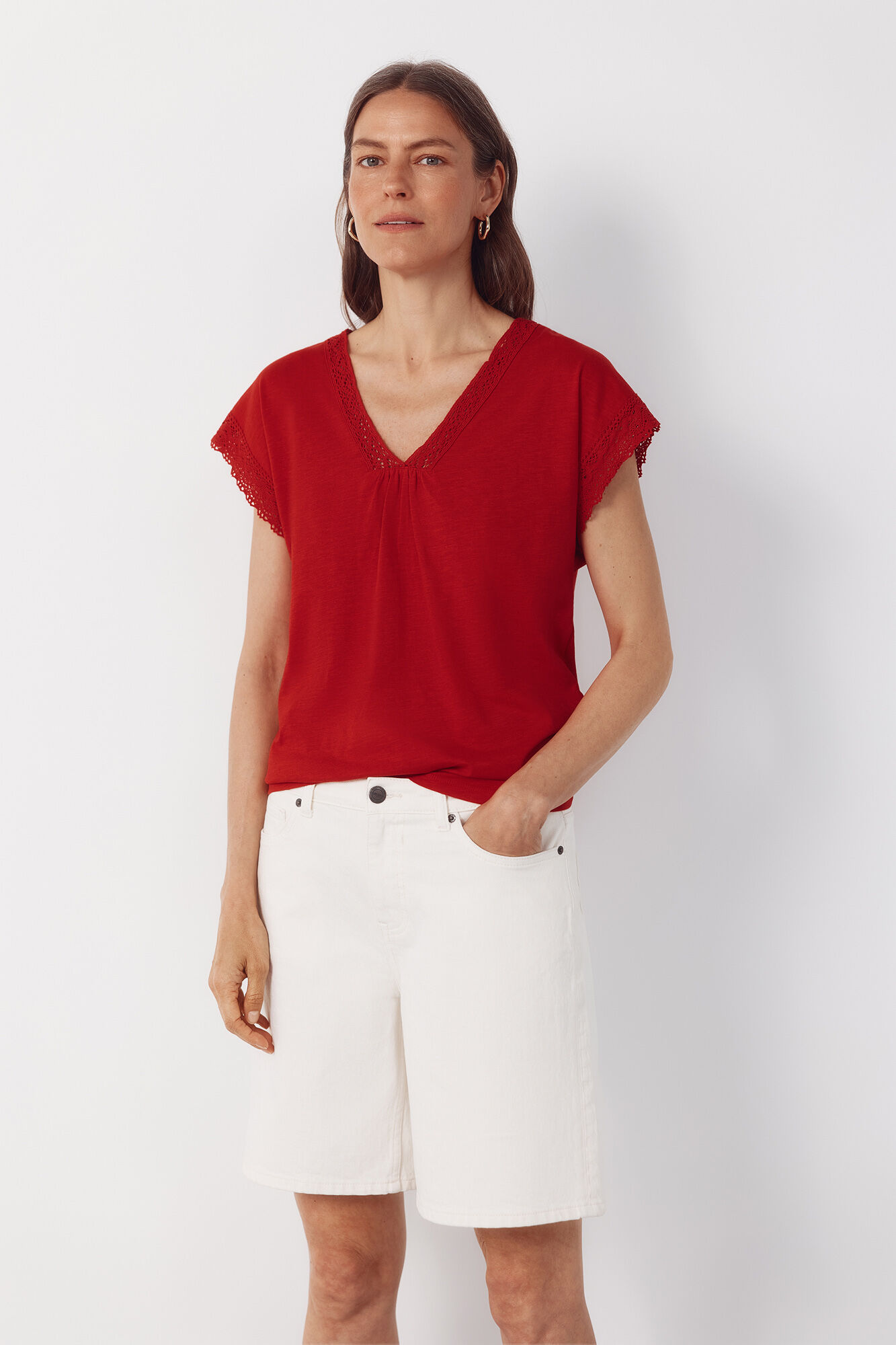 Cortefiel Camiseta slub pasamaner&iacute;a