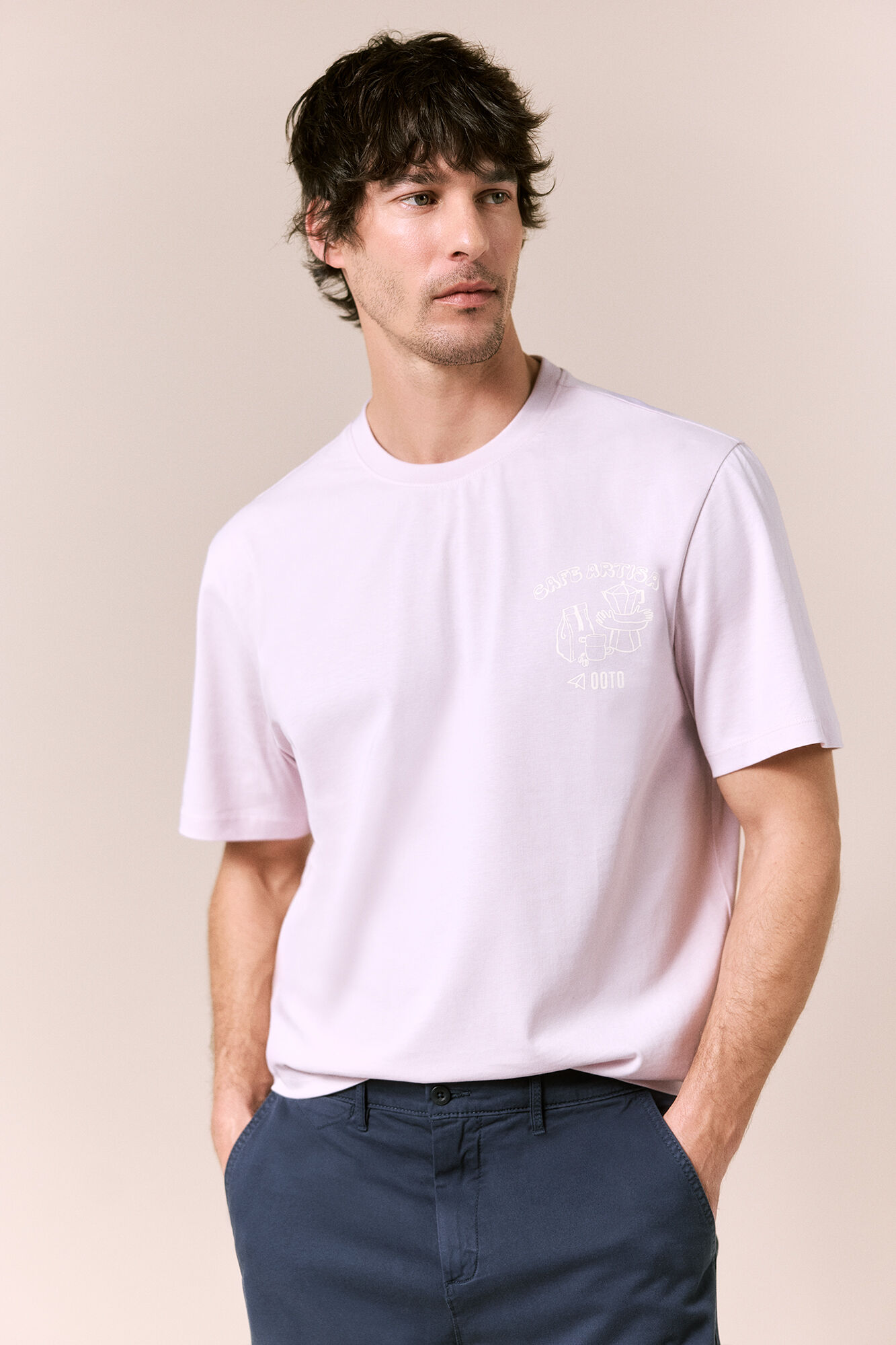 OOTO Camiseta gr&aacute;fica lavada