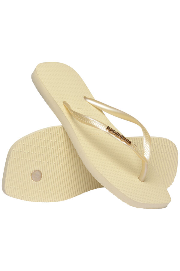 Havaianas Chanclas Slim Square Logo Metallic Amarillo