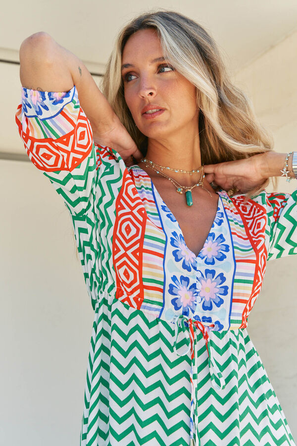 Jaase Vestido largo estampado Tessa Caqui