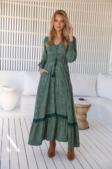 Jaase Vestido maxi Sabrina estampado Verde