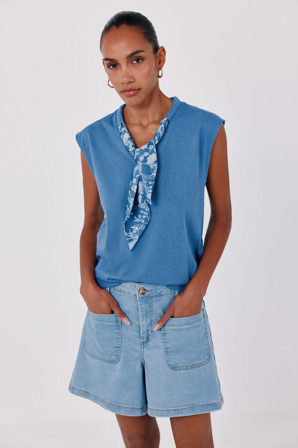 Cortefiel T-shirt len&ccedil;o Azul