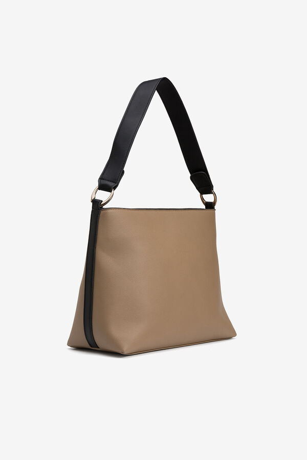 Vilanova Bolso de Hombro con Aros Met&aacute;licos Beige