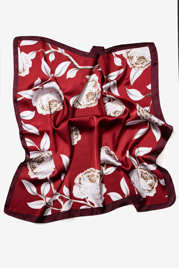Vilanova Bandana Satinada Floral Rojo