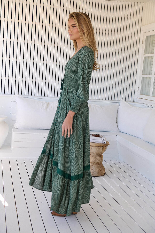 Jaase Vestido maxi Sabrina estampado Verde