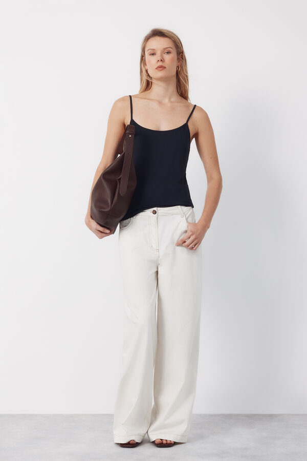 Cortefiel Top b&aacute;sico tirantes Black