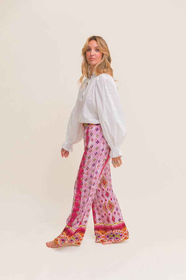 Jaase Pantalones pierna ancha Rosa