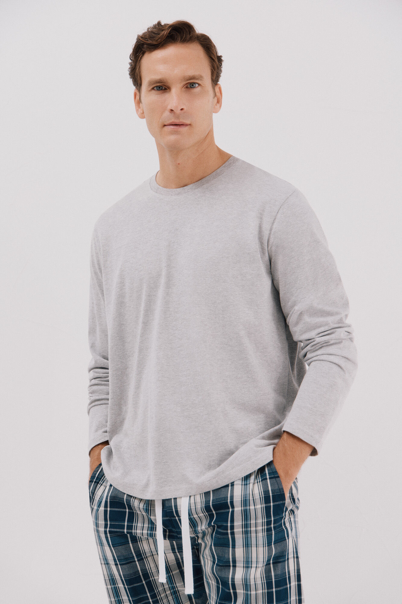 Cortefiel Set de pijama punto y tela