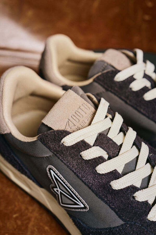 OOTO Leather and fabric sneaker Grey