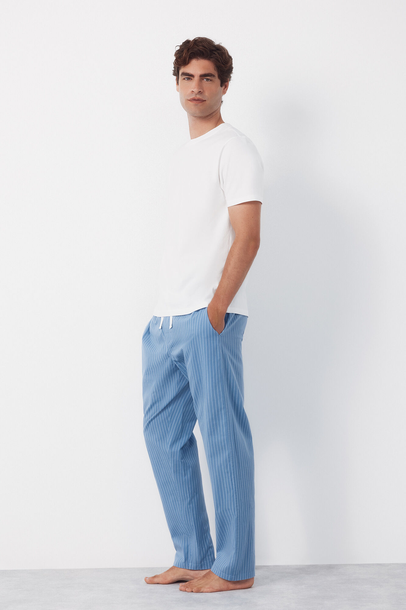 Cortefiel Set de pijama punto y tela