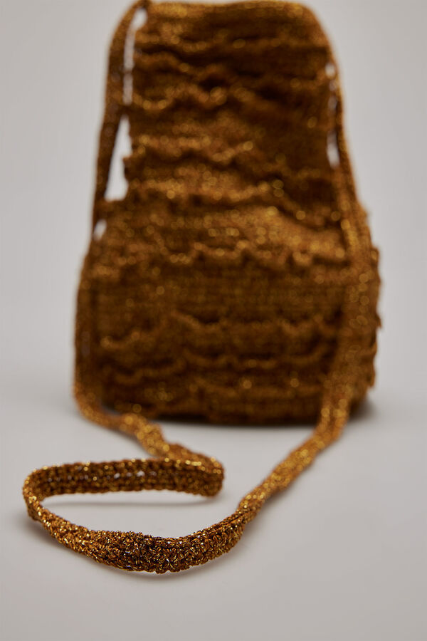Cortefiel Bolso bandolera crochet Gold