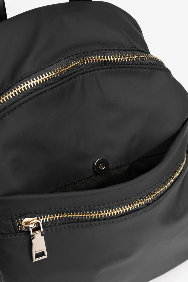 Vilanova Mochila de Nylon con Bolsillo Negro