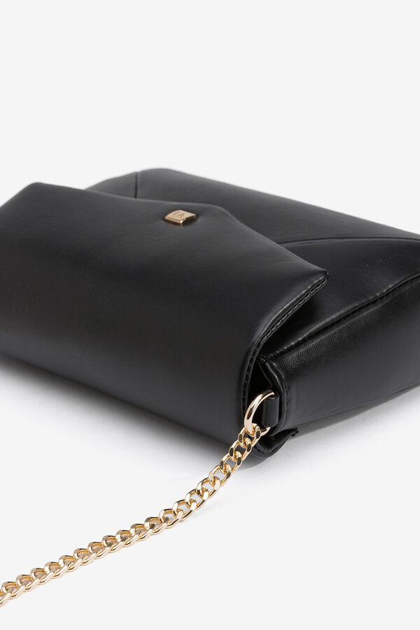 Vilanova Bolso bandolera metalizado con solapa Negro