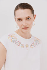 Cortefiel Camiseta sin mangas estampada y bordada Multicolor