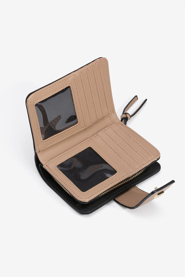 Vilanova Monedero efecto nylon bicolor Negro