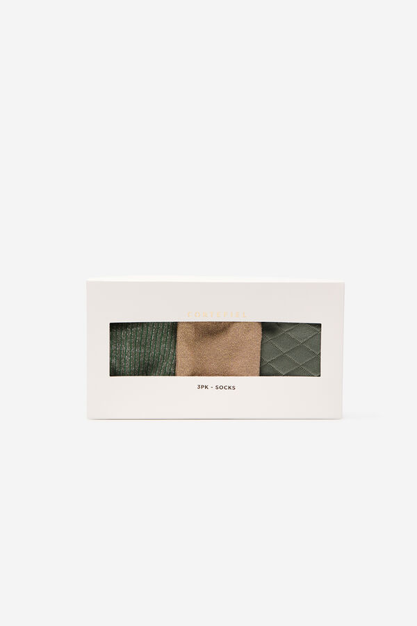 Cortefiel Pack of lurex socks Printed green