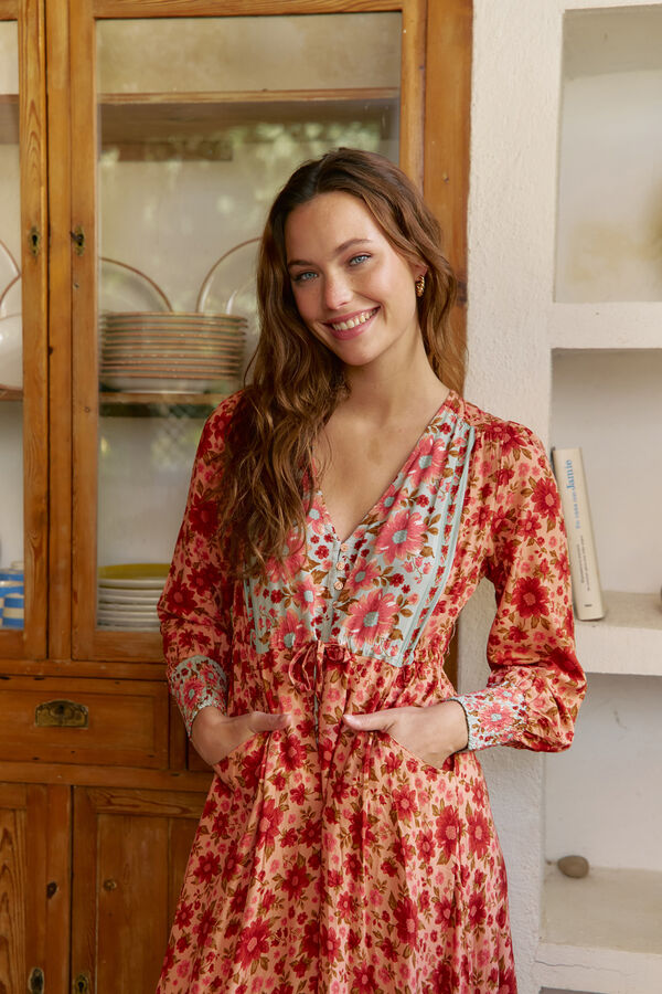 Jaase Vestido longo estampado Arlo da Lilliana Laranja