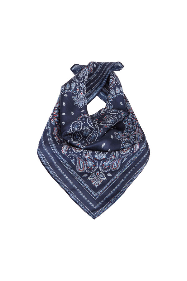 Cortefiel Bandana satinada paisley Estampado azul