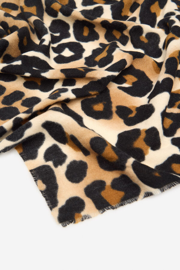 Cortefiel Bufanda leopardo Estampado marr&oacute;n
