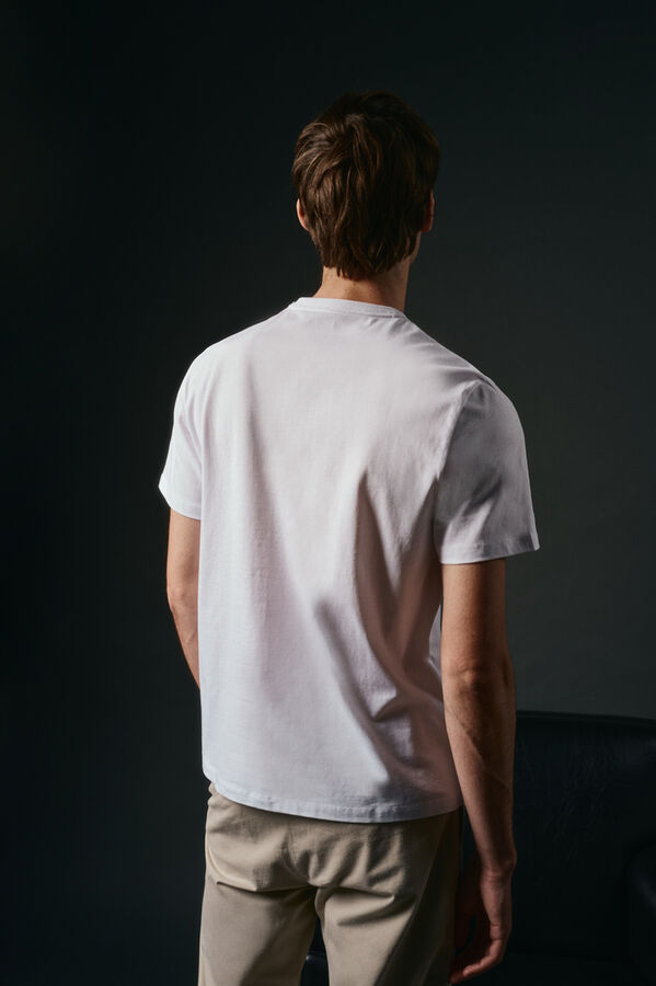 OOTO Camiseta básica con bordado avión Blanco