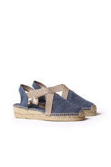 Toni Pons Low wedge espadrille with elastic straps Navy