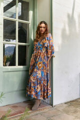 Jaase Vestido largo catalonia estampado tierra Multicolor