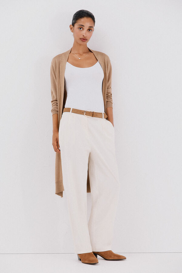 Cortefiel Chaqueta larga lurex Dorado