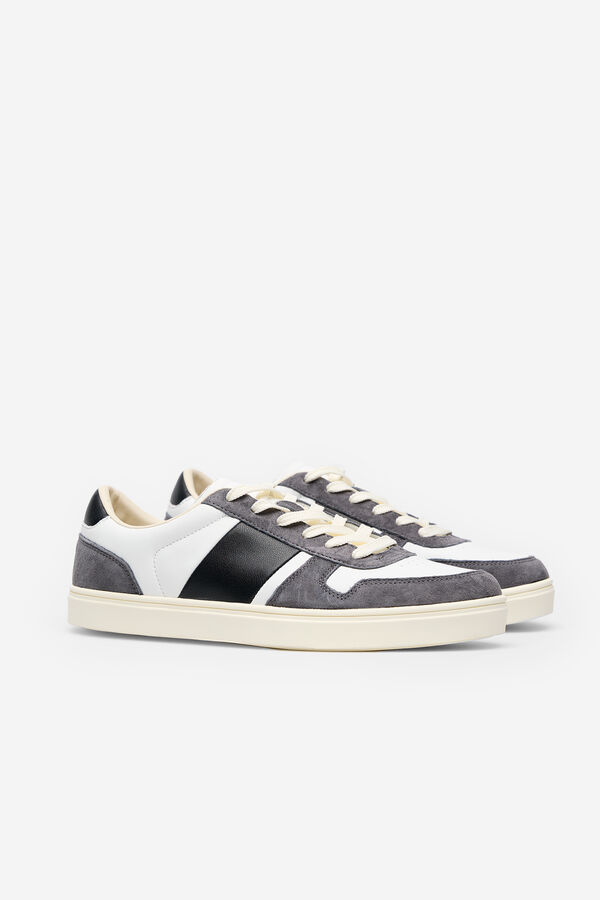 Cortefiel Leather sneaker Grey