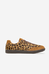 Cortefiel Zapatilla deportiva piel leopardo Estampado marr&oacute;n