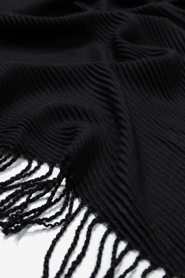 Vilanova Manta rectangular plisada Negro