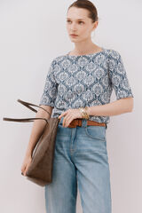 Cortefiel Camiseta b&aacute;sica escote barco Azul